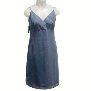PREVIEW COLLECTION Dress Petites Size 8P  Sleeve-less Midi Blue Vintage NEW